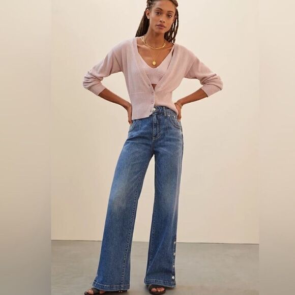 Anthropologie Pilcro Darted Wide-Leg Jeans NEW Plus Size 18W - Picture 1 of 13